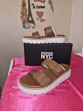 NIB Madden NYC Women's platform Two strap sandals.